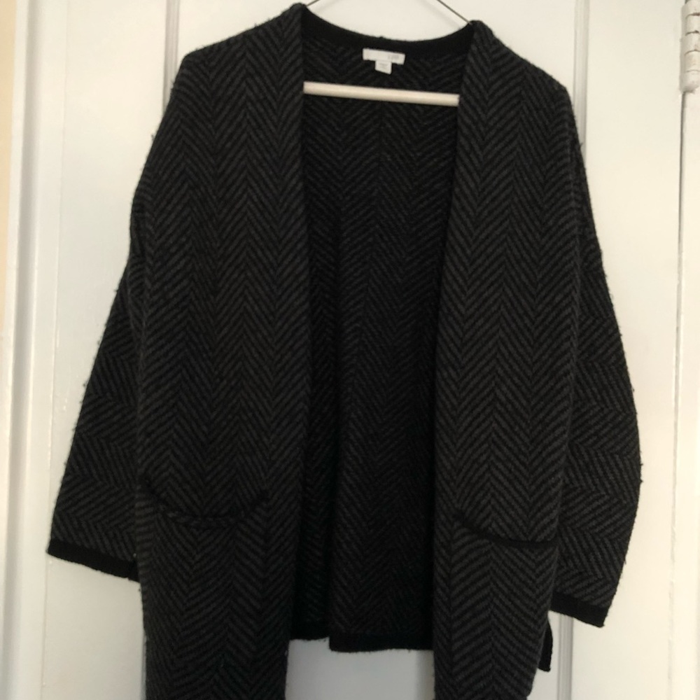 J Jill black zig zag cardigan
